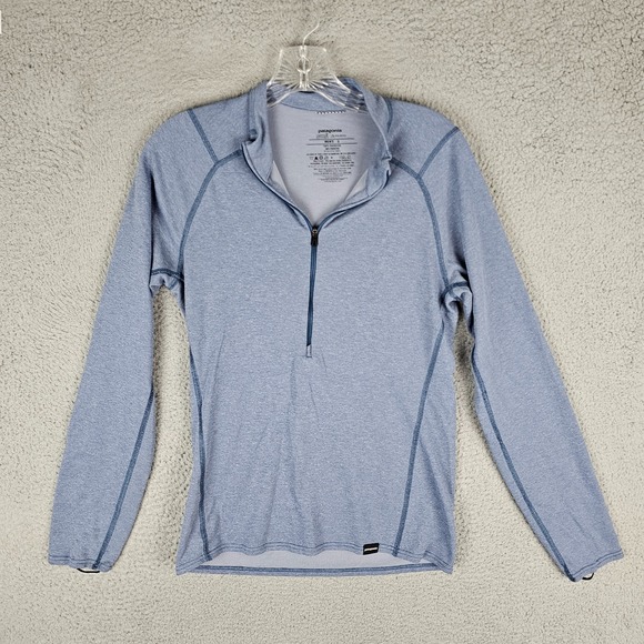 Patagonia Capilene 1/4 Zip Pullover Mens Small Blue Lightweight 1/4 Zip Pullover - Picture 1 of 9